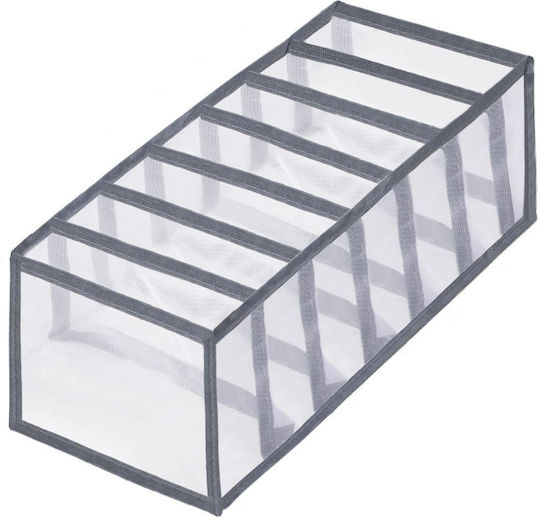 Set 3 Foldable Drawer Organizers Socks Underwear Gray