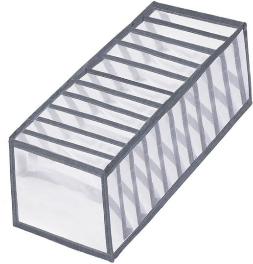 Set 3 Foldable Drawer Organizers Socks Underwear Gray