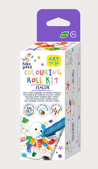 Drawing Roll Kit By Numbers 2 M Includes 4 Wax Colored Pencils Underwater Haku Yoka