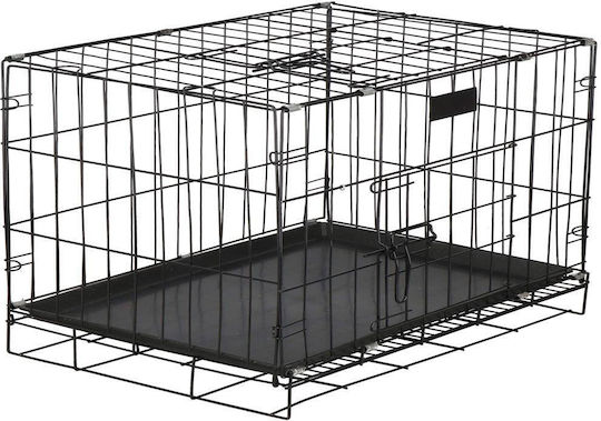 Cușcă de Sârmă pentru Câini Small cu 2 Uși Neagră 93x67x56cm