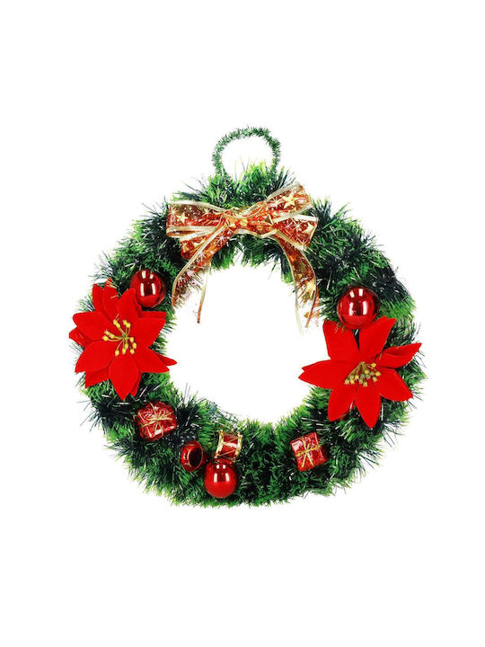 Crăciun Decorativ Plastic Coroană de flori Pe baterii cu Diametru 35cm.