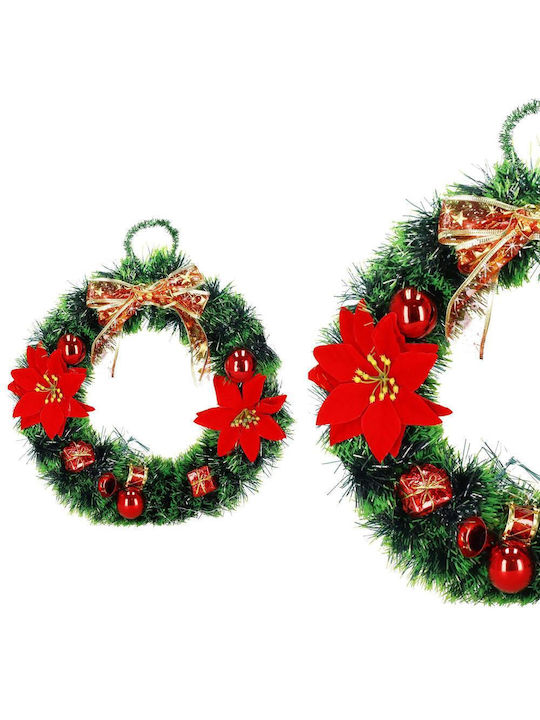 Crăciun Decorativ Plastic Coroană de flori Pe baterii cu Diametru 35cm.