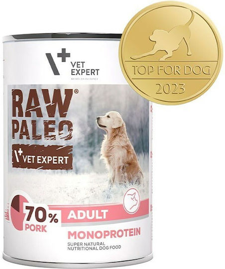 VetExpert Wet Food Dogs in Cans with Pork Grain-Free & Gluten-Free 400gr