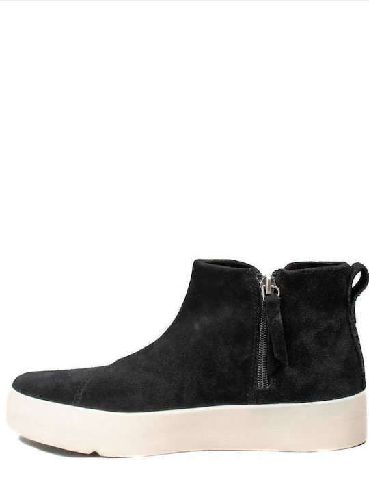 Verona Mid Suede Γυναικεία Μποτάκια με Πλατφόρμα Μαύρα