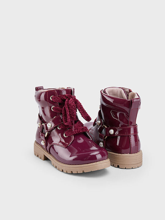 Mayoral Kids Patent Leather Boots Purple