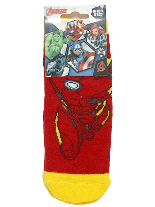 Marvel Șosete pentru Copii Antiderapant Roșu