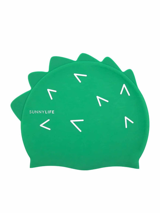 Sunnylife Silicone Kids Swimming Cap Green