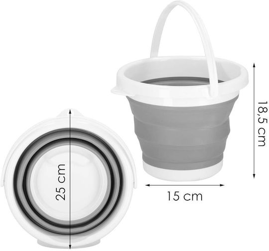 Pliabil Găleată Din plastic Capacitate 5lt Alb
