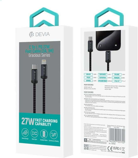 Devia USB-C to Lightning Cable 27W Black 1m (EC645)