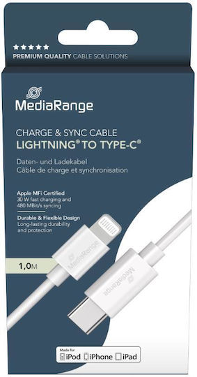 Mediarange Ladekabel Lightning auf USB Typ C 1m