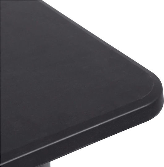 Outdoor Dinner Foldable Table with Plastic Surface and Metal Frame Black 180x75x75cm