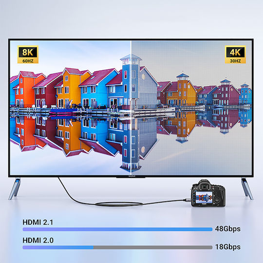 Ugreen HD163 HDMI 2.1 Cable HDMI male - mini HDMI male 1m Black