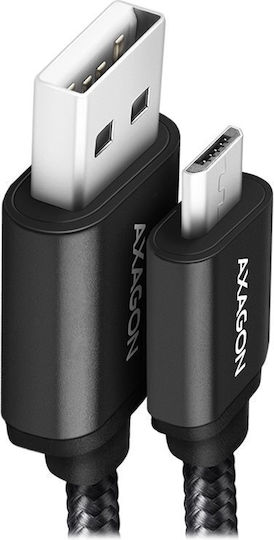 Axagon Braided / Regular USB 2.0 spre micro USB Cablu Negru 2m (BUMM-AM20AB) 1buc