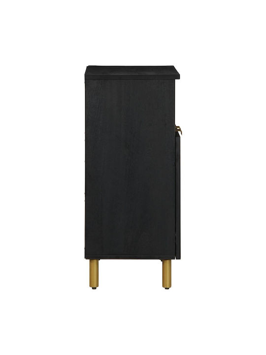 Bufet din Lemn Masiv & Metal Black 60x33x75cm