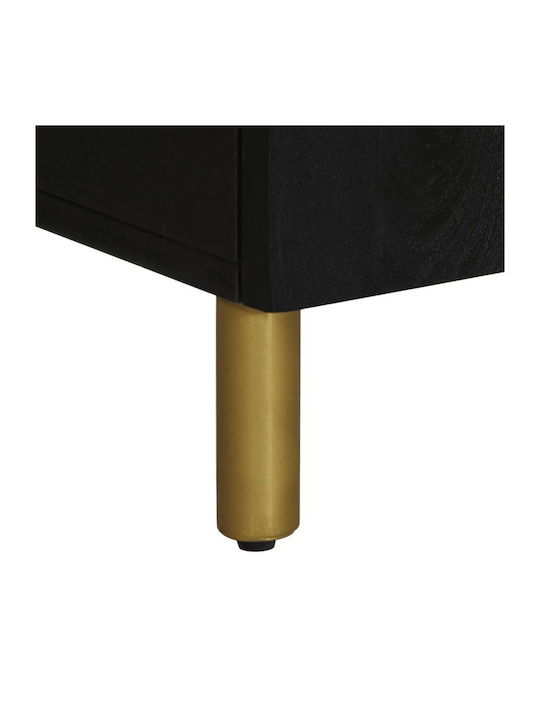 Bufet din Lemn Masiv & Metal Black 60x33x75cm