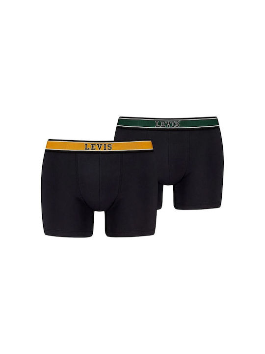 Levi's Men's Boxers 2Pack Black Orange/Black Green