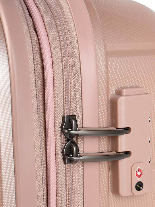 Estil Valiză De Călătorie Cabină Tough Roz Cu 4 Roți Înălțime 55 Cm