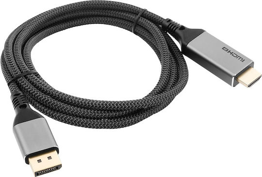 Powertech Cable DisplayPort male - HDMI male 1.5m Black (CAB-DP069)