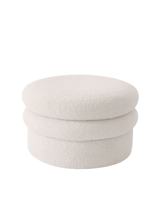 Hocker Für das Wohnzimmer Mit Stauraum Gepolstert mit Stoff Specioza White 60x60x35cm