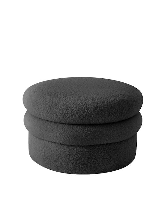 Hocker Für das Wohnzimmer Mit Stauraum Gepolstert mit Stoff Specioza Black 60x60x35cm