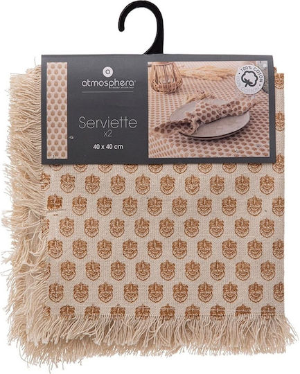 Atmosphera Napkin Cotton Set 2pcs Indie Beige 40x40cm