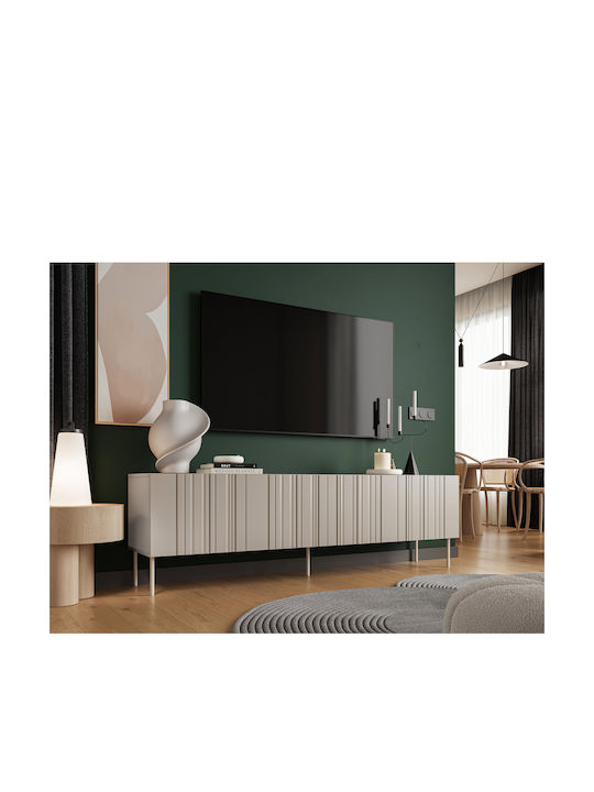 TV-Möbel Isla Plus aus Metall & Holz Beige L201xB40xH60cm