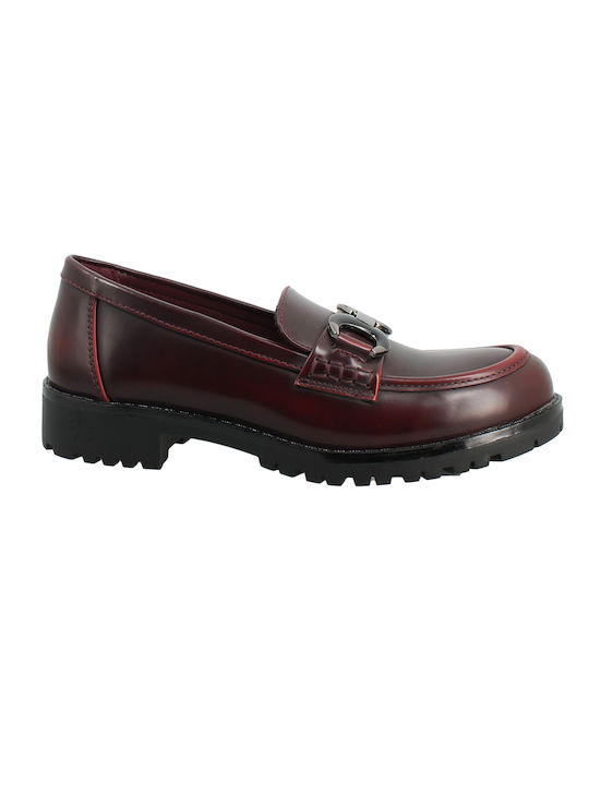 Antrin Women's Loafers in Burgundy Color