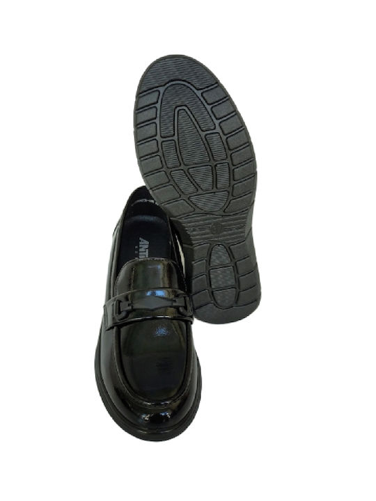 Patent Leather Women's Loafers in Black Color