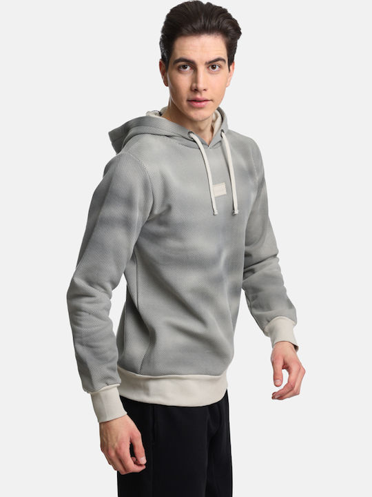 Φούτερ με Κουκούλα Grey Beige