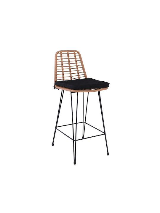 Σκαμπό Μπαρ Rattan Salsa Μαύρο 45x55x75cm Σκαμπό Μπαρ Rattan Salsa Μαύρο 45x55x75cm