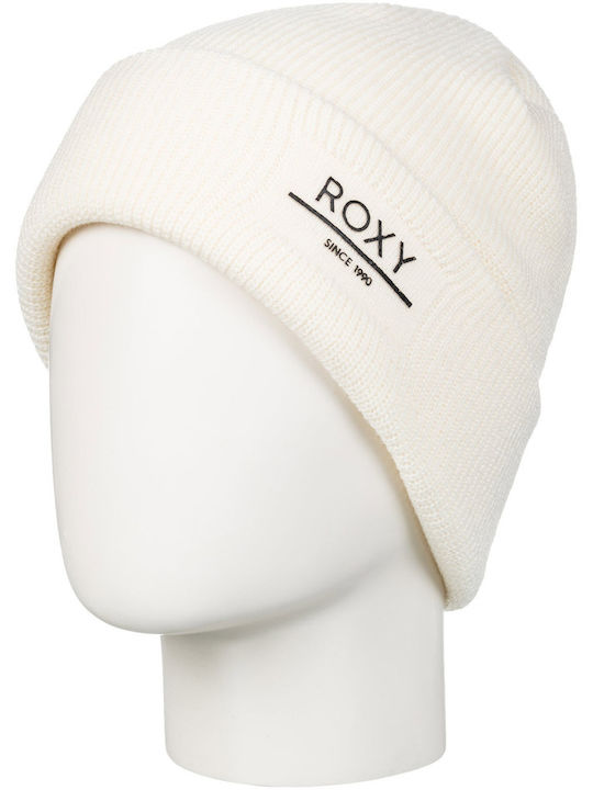 Folker Beanie Unisex Σκούφος με Rib Πλέξη σε Εκρού χρώμα