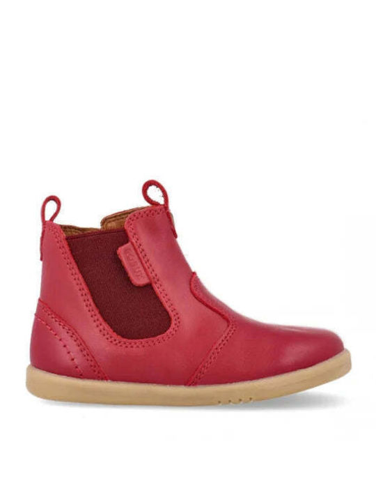 Bobux Kids Leather Boots with Zipper Red