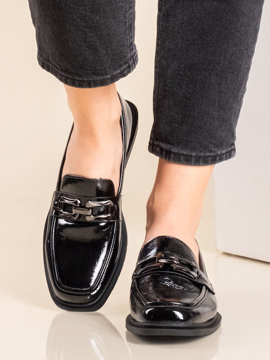 Λουστρίνι Γυναικεία Loafers σε Μαύρο Χρώμα