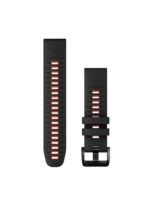 Garmin Quickfit 22 Strap Silicone Black/Flame Red (Fenix 5 / 5 Plus / 6 / 6 Pro / 7 / 7 Pro / 8 (47mm))