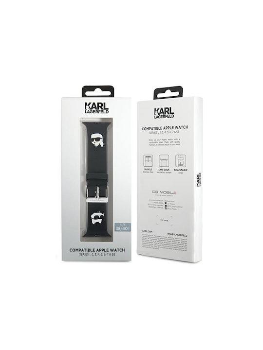 Karl Lagerfeld Heads Λουράκι Μαύρο (Apple Watch 38/40/41mm)
