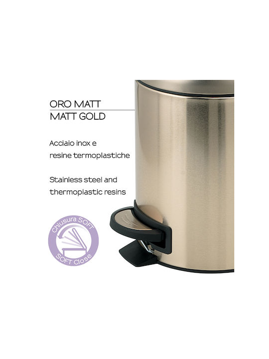 Gedy Metalic Perie de toaletă 3lt Auriu