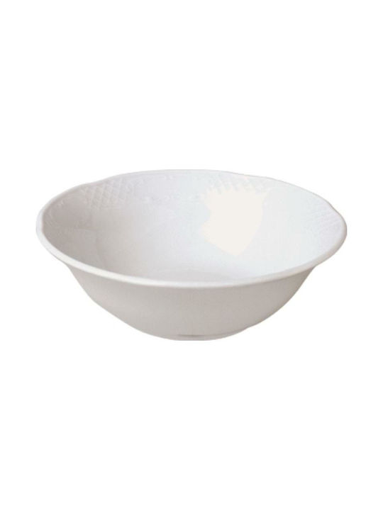 Güral Porselen Flora Porcelain Salad Bowl White 22x22cm