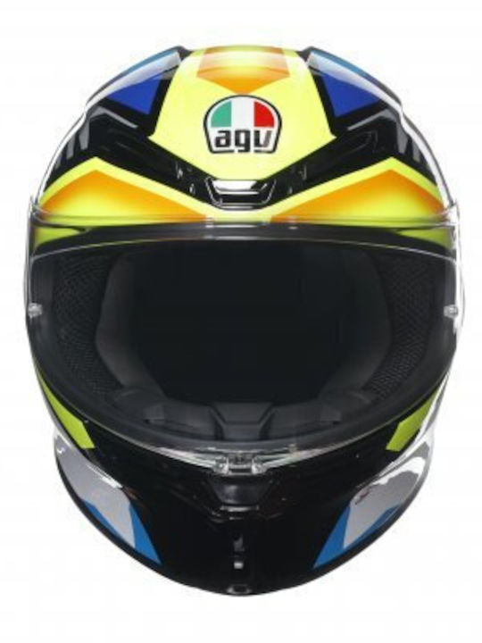 AGV K6 S Multi Flash Joan Black/Blue/Yellow Motorcycle Helmet Full Face 1220gr with Pinlock