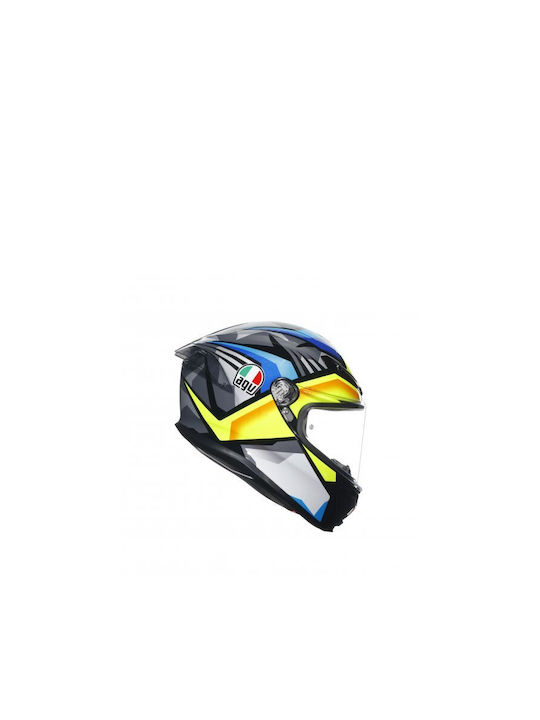 AGV K6 S Multi Flash Joan Black/Blue/Yellow Κράνος Μηχανής Full Face 1220gr με Pinlock