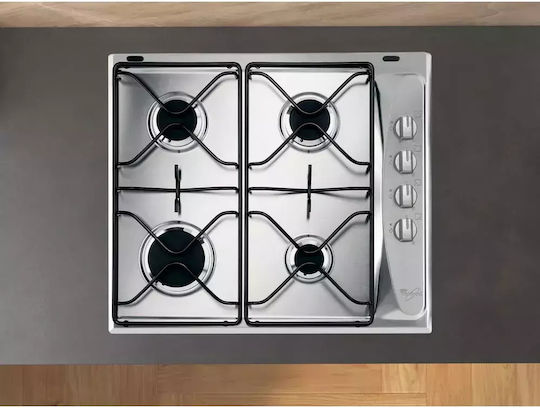 Whirlpool Εστία Υγραερίου Αυτόνομη Inox 58x50εκ. Ασημί