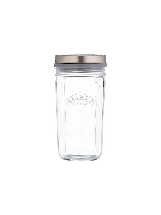 KIlner Vase General Use with Lid Wooden Transparent 500ml
