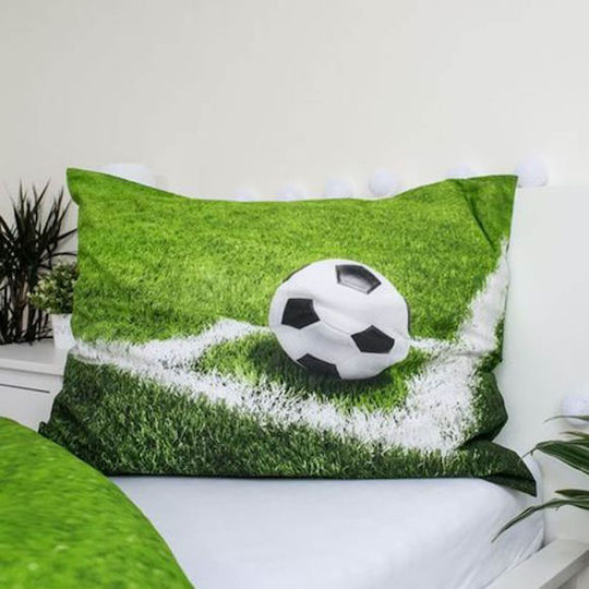 Set Kids Duvet Cover Single with Pillowcase Cotton Green/black and white 140x200cm