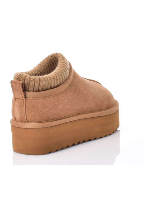 Suede Women's Ankle Boots Brown