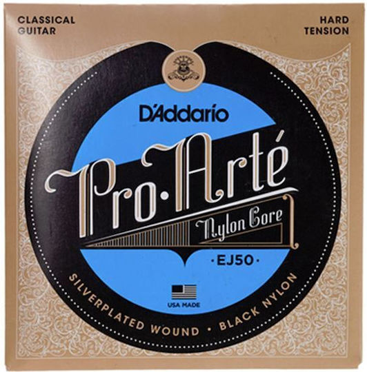 Daddario Set of Nylon Strings for Classic Guitar Pro Arte Nylon Core Hard Tension 28 - 44"