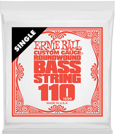 Ernie Ball Custom Gauge Nickel Wound Electric Басова Единична Струна Стомана С Никелово Покритие Басова 11"