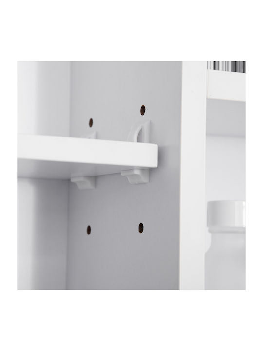 Kleankin Rechteckiger Badezimmerspiegel aus MDF mit Regal 100x15cm Weiß