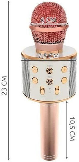 Μικρόφωνο Karaoke Ασύρματο με Ηχείο 00009002 Bluetooth Ροζ Χρυσό
