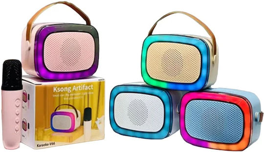 Karaoke Speaker with Wireless Microphone and Lighting Effects V66 98051-10 Beige