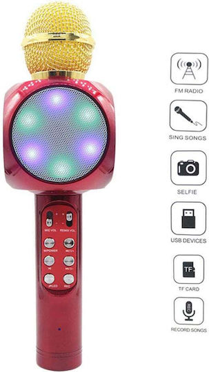 WSTER Mikrofon Karaoke Kabellos WS-1816 WS-1816 Rotes