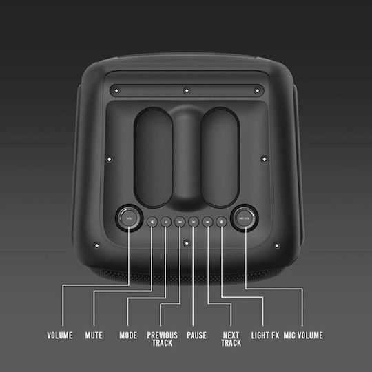 Sonic Gear Karaoke Speaker With Wireless Microphone And Lighting Effects PRO 600 AX-PRO600-HD Black